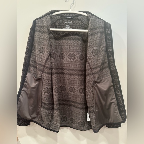 L L Bean Fleece Full Zip Jacket Native Aztec Print Sz Small Soft Cozy Casual - Picture 12 of 12